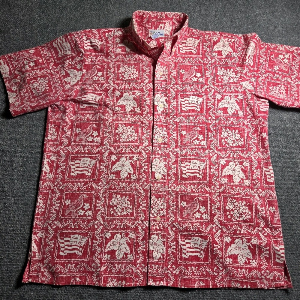 Vintage Reyn Spooner Shirt Mens L Lahaina Sailor Pull-Over Reverse Print